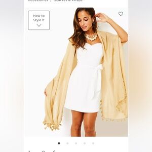 Lily Pulitzer Lana Scarf - gold